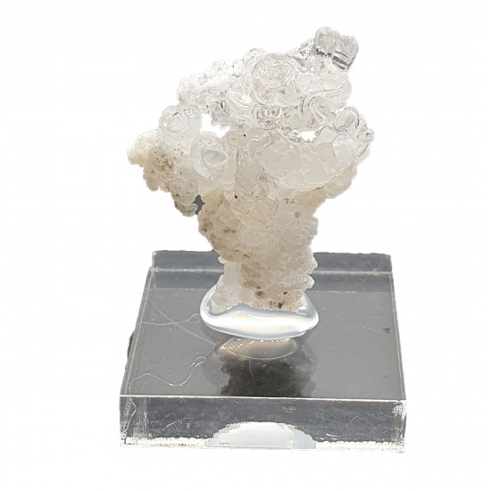 Hyalite opal on chalcedony