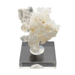Opale hyalite sur calcédoine