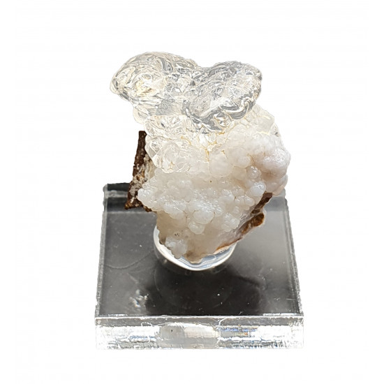 Hyalite opal on chalcedony