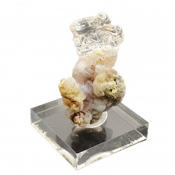 Opale hyalite sur calcédoine