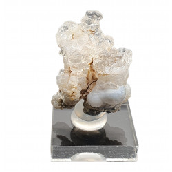 Opale hyalite sur calcédoine