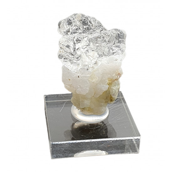 Hyalite opal on chalcedony