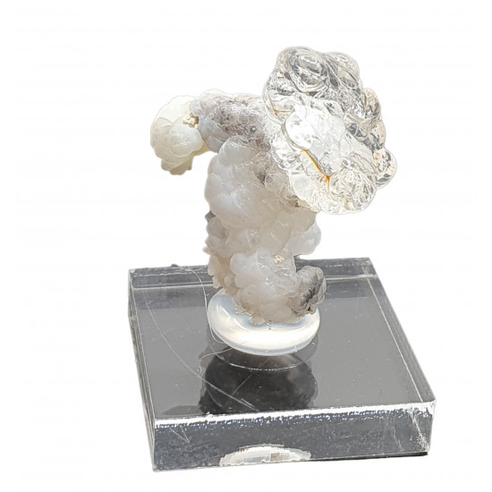 Hyalite opal on chalcedony