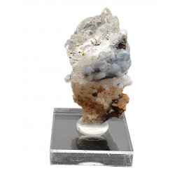 Opale hyalite sur calcédoine