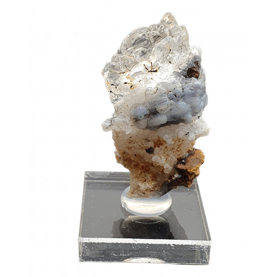 Hyalite opal on chalcedony