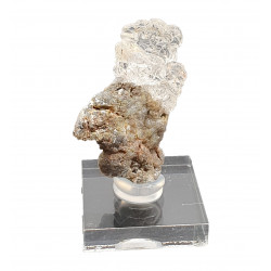 Opale hyalite sur calcédoine