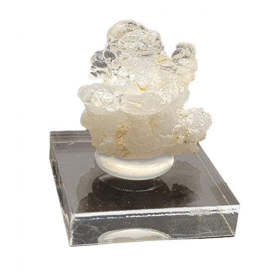 Hyalite opal on chalcedony