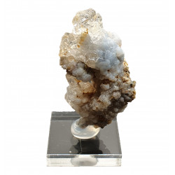 Opale hyalite sur calcédoine