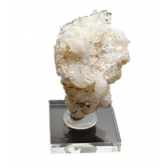 Hyalite opal on chalcedony