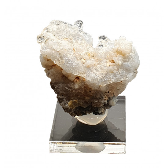 Hyalite opal on chalcedony