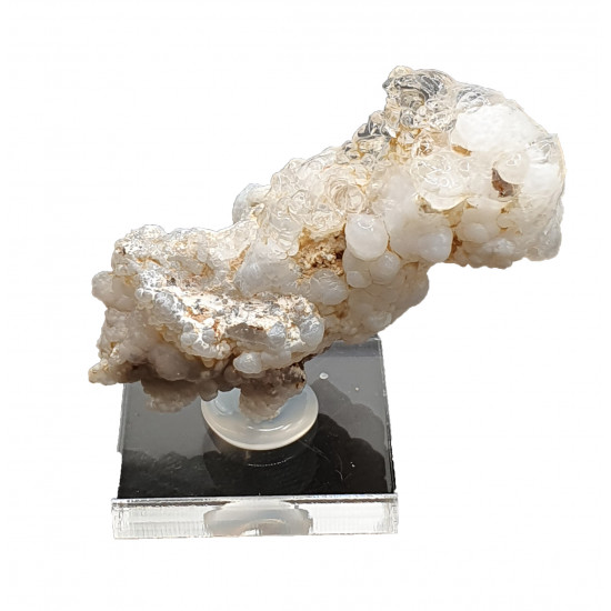 Hyalite opal on chalcedony