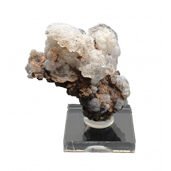 Hyalite opal on chalcedony