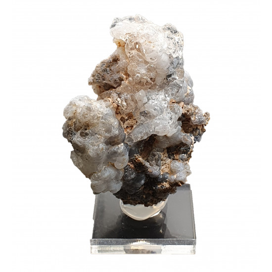 Hyalite opal on chalcedony