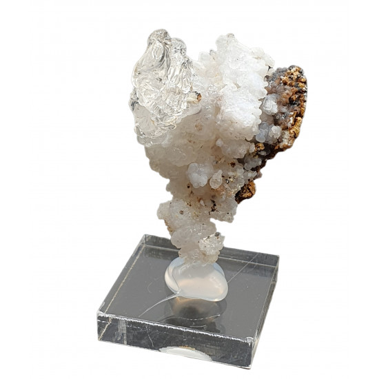 Hyalite opal on chalcedony