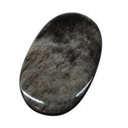 galet obsidienne argente