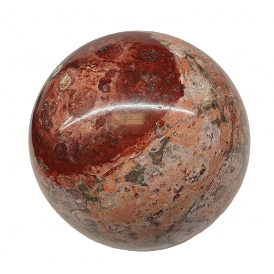 Fire calcite stone sphere
