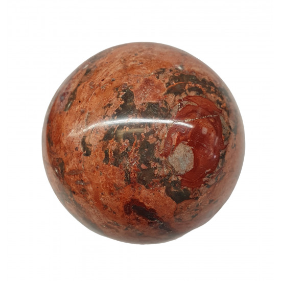 Fire calcite stone sphere