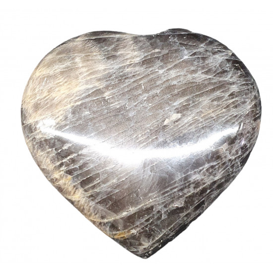 Black moonstone heart