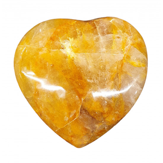 Yellow hematoide quartz heart