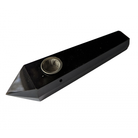 black obsidian pipe