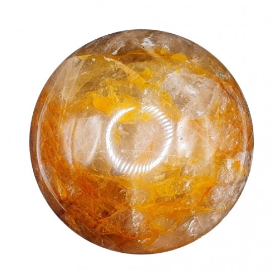 Yellow hematoid quartz sphere