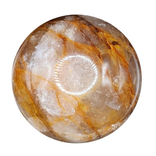 Yellow hematoid quartz sphere