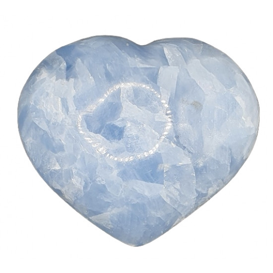 Blue calcite Heart