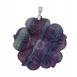 pendant rainbow fluorite flower