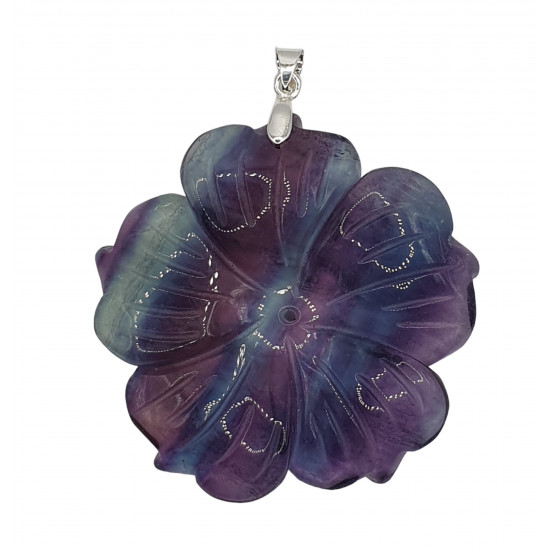 pendant rainbow fluorite flower