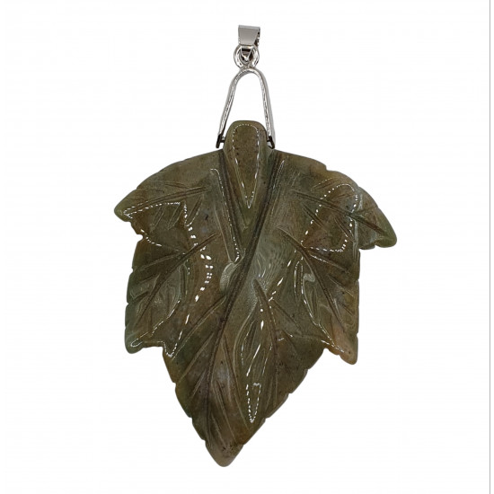 pendant jasper leaf