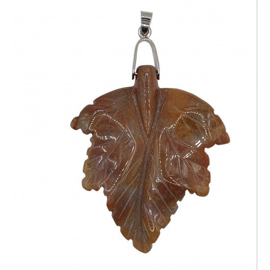pendant jasper leaf