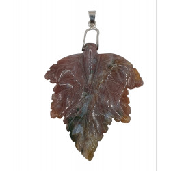 pendentif jaspe feuille