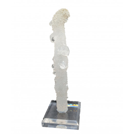 apophyllite on chalcedony stalactite