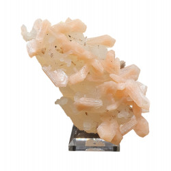 stilbite on chalcedony on calcite