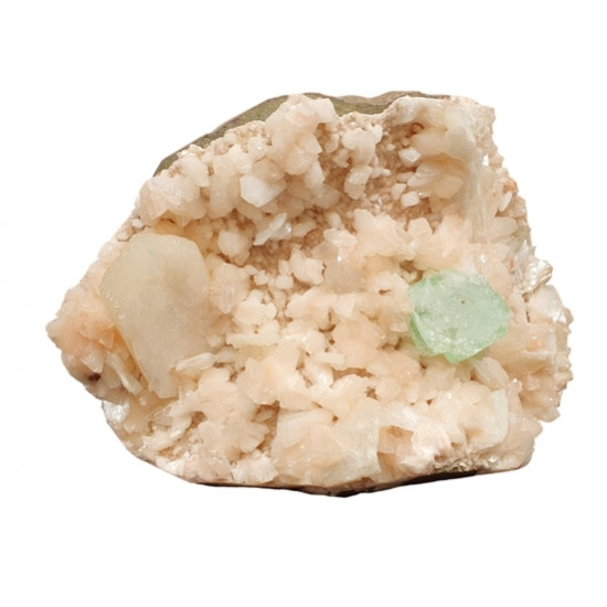 green apophyllite on stilbite and heulandite
