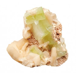 apophyllite verte sur stilbite et heulandite
