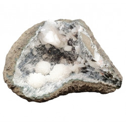 Mesolite with chalcedony stilbite and calcite
