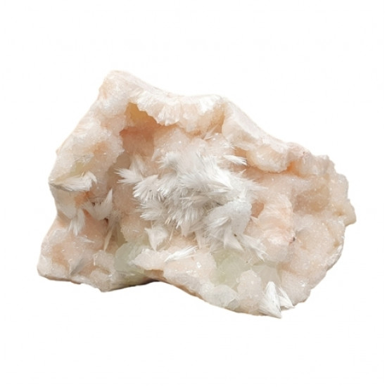 green apophyllite on stilbite and scolecite