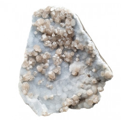 Brown apophyllite on chalcedony