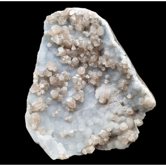 Brown apophyllite on chalcedony