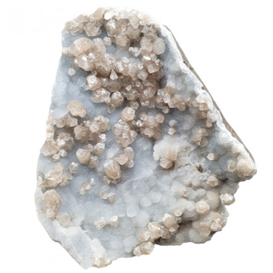 Brown apophyllite on chalcedony