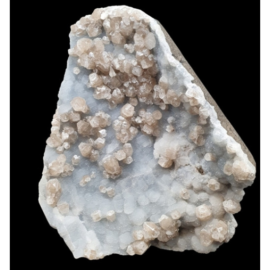 Brown apophyllite on chalcedony