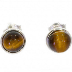 boucles d'oreilles argent oeil de tigre E-18-01