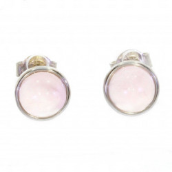 boucles d'oreilles argent quartz rose E-18-01