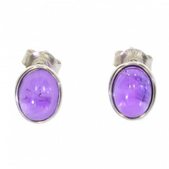 Sterling Silver Amethyst Earrings E-18-02