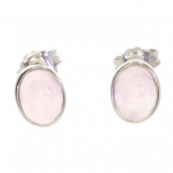 Sterling Silver Rose Quartz Earrings E-18-02
