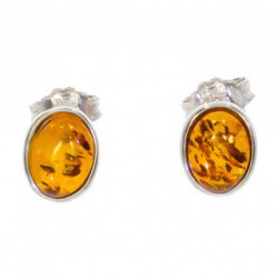 boucles d'oreilles argent ambre E-18-02