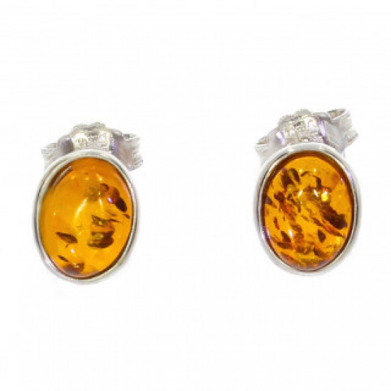 Sterling Silver Amber Earrings E-18-02 Sterling Silver Amber Earrings E-18-02