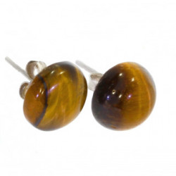 boucles d'oreilles argent oeil de tigre E-18-05