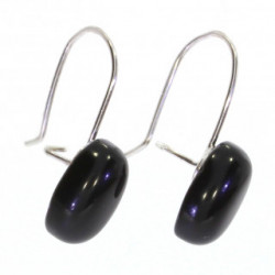 boucles d'oreilles argent onyx noire E-18-07